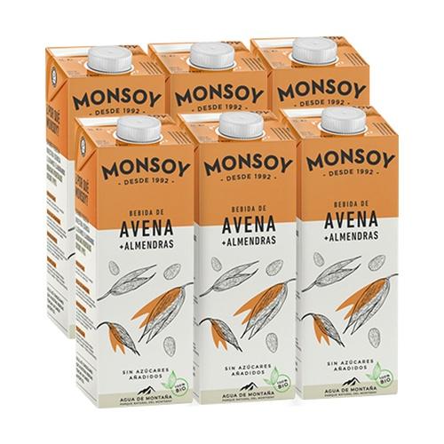 Bebida de Avena + Almendras Bio 1 Litro Pack de 6 | Monsoy - Dietetica Ferrer