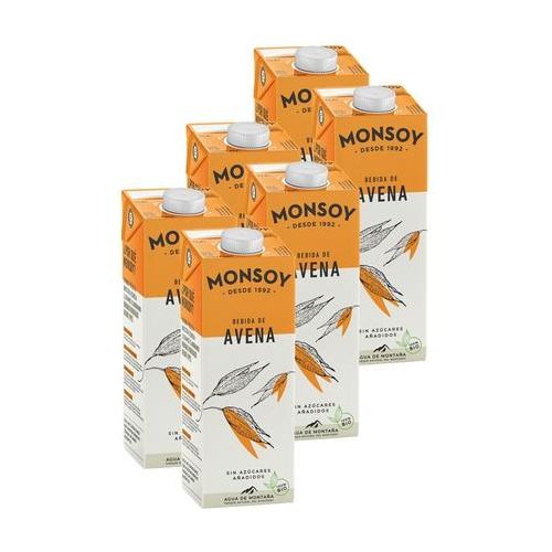 Bebida de Avena Bio 1 Litro Pack de 6 | Monsoy - Dietetica Ferrer