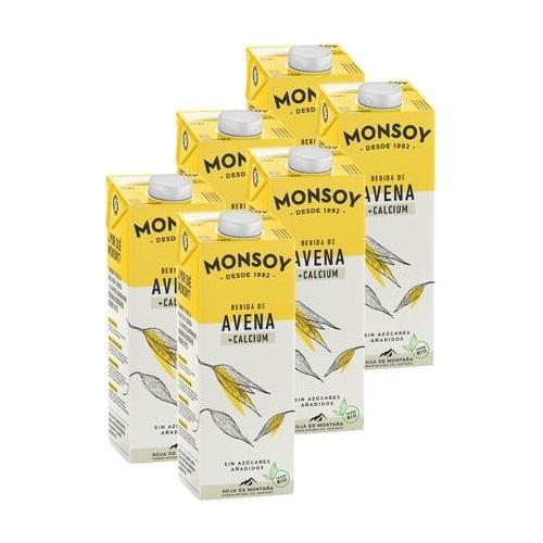 Bebida de Avena + Calcio Bio 1 Litro Pack de 6 | Monsoy - Dietetica Ferrer