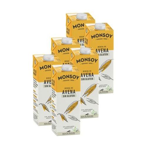 Bebida de Avena sin Gluten Bio 1 Litro Pack de 6 | Monsoy - Dietetica Ferrer