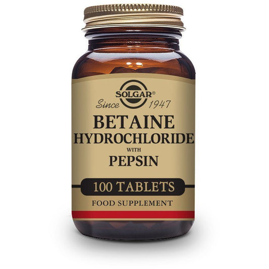 Betain Hidrochloride With Pepsin 100 Comprimidos | Solgar - Dietetica Ferrer