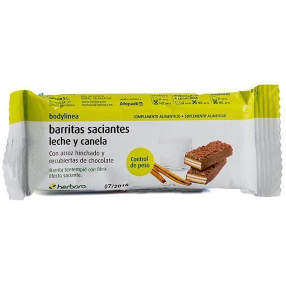 Bodylinea Barritas Saciantes Leche y Canela Caja 24 unidades | Herbora - Dietetica Ferrer