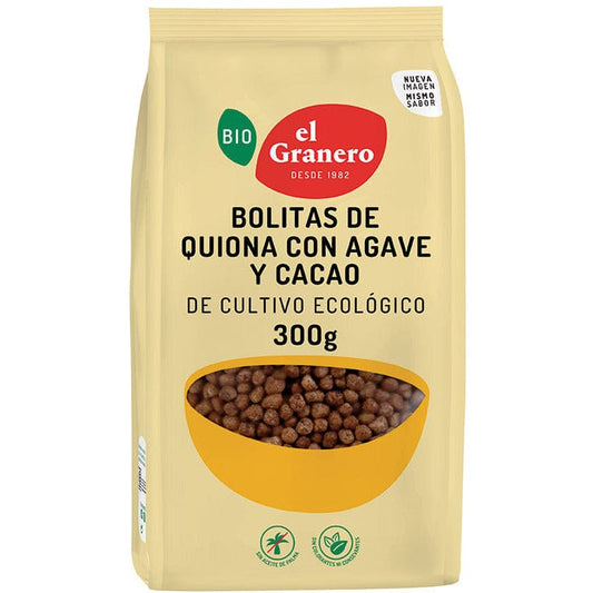 Bolitas de Quinoa Con Agave y Cacao Bio 300 gr | El Granero Integral - Dietetica Ferrer