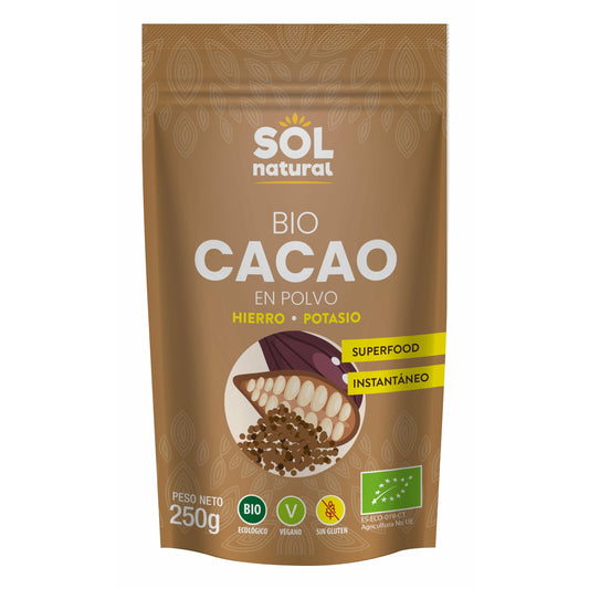 Cacao En Polvo Crudo Raw Bio 250 gr | Sol Natural - Dietetica Ferrer