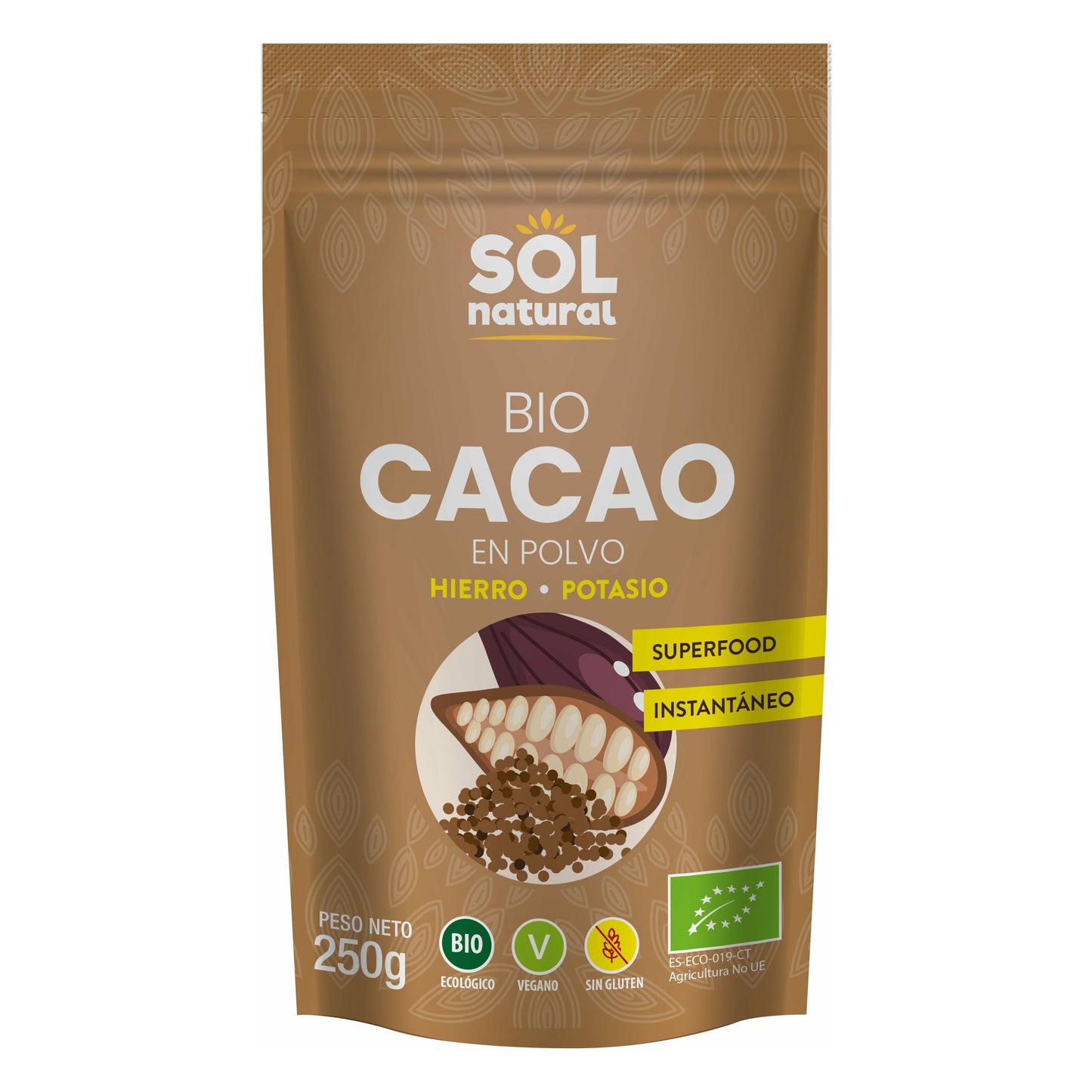 Cacao En Polvo Crudo Raw Bio 250 gr | Sol Natural - Dietetica Ferrer