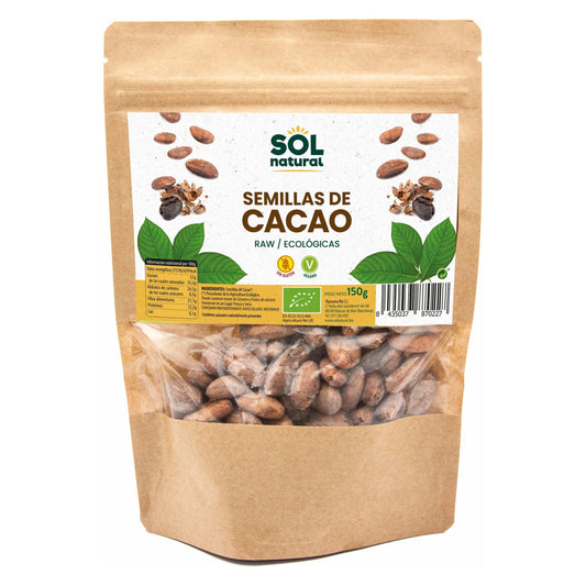 Cacao En Semillas Crudas Raw Bio 150 gr | Sol Natural - Dietetica Ferrer