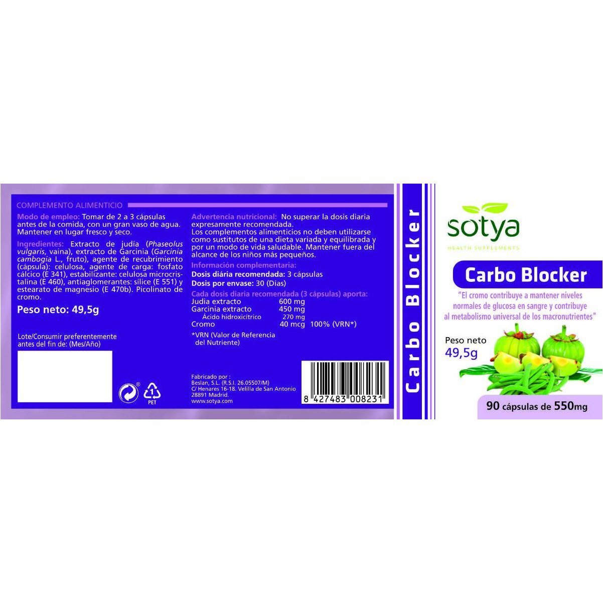 Carbo Blocker 90 Capsulas | Sotya - Dietetica Ferrer