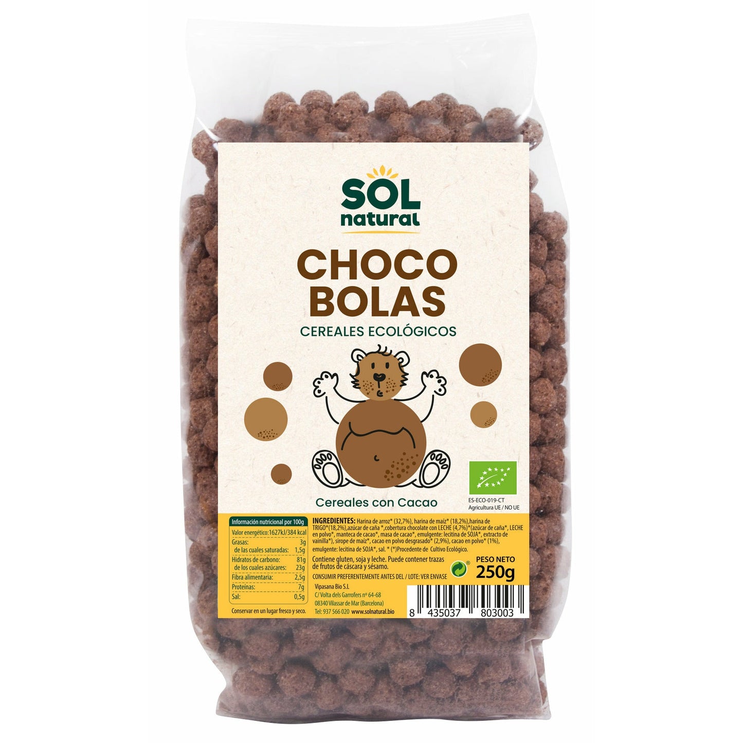 Cereales Choco Bolas Bio 250 gr | Sol Natural - Dietetica Ferrer