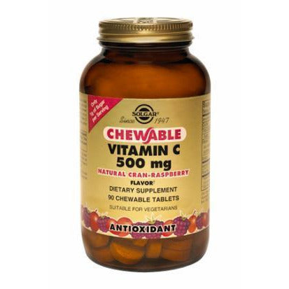 Chewable Vitamin C 500 Mg Sabor Frambuesa 90 Comprimidos | Solgar - Dietetica Ferrer
