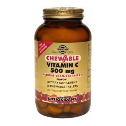 Chewable Vitamin C 500 Mg Sabor Frambuesa 90 Comprimidos | Solgar - Dietetica Ferrer