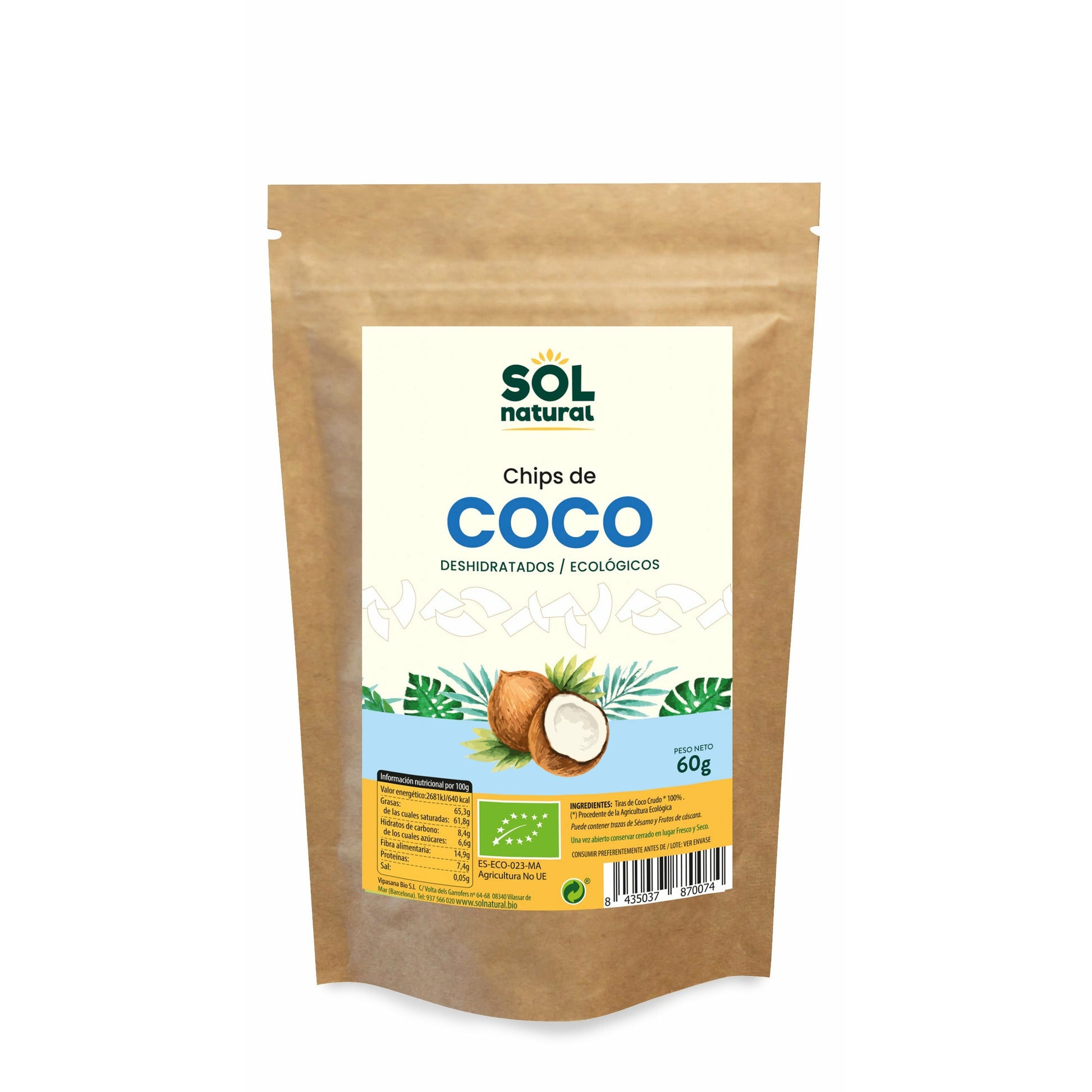 Chips de Coco Bio | Sol Natural - Dietetica Ferrer