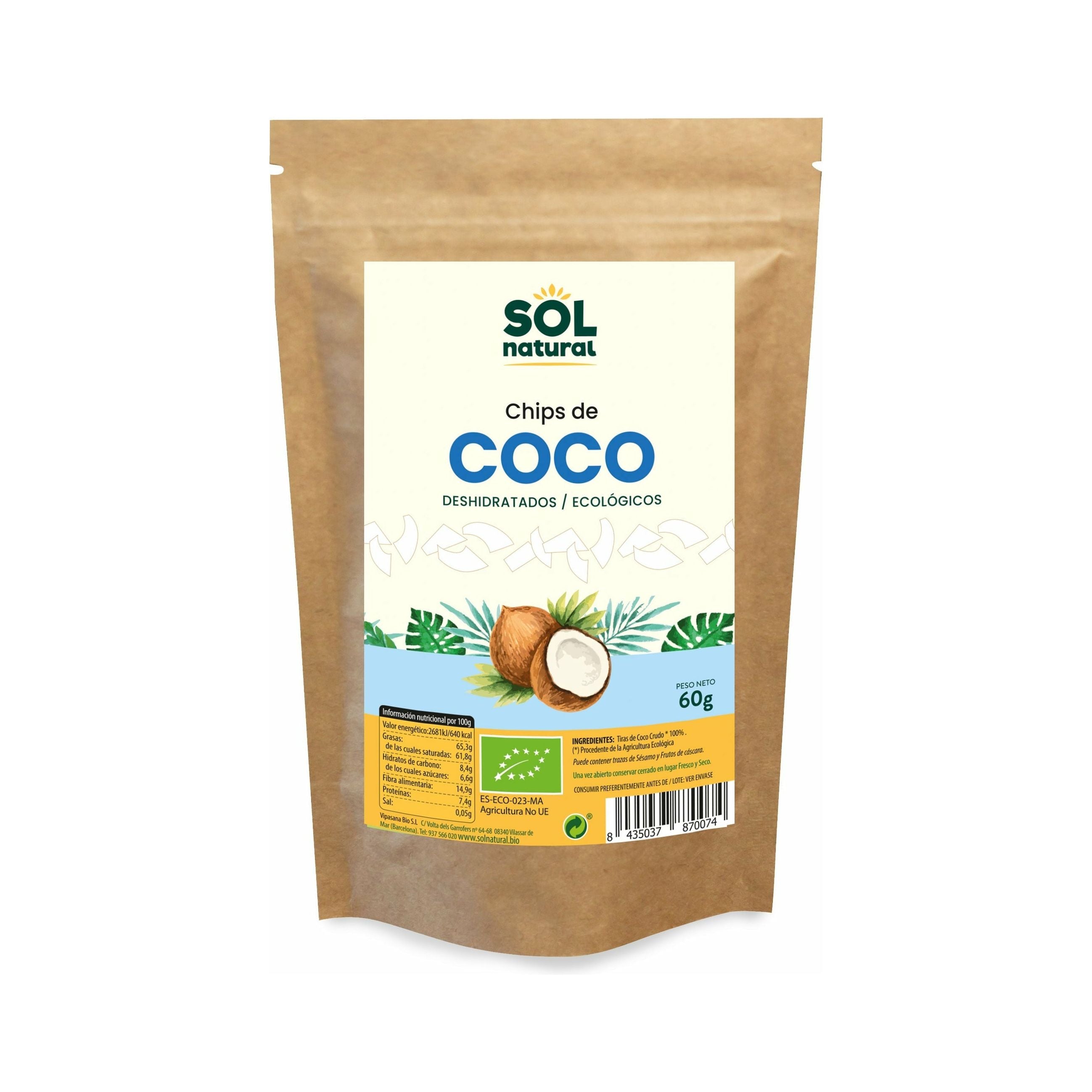 Chips de Coco Bio | Sol Natural - Dietetica Ferrer