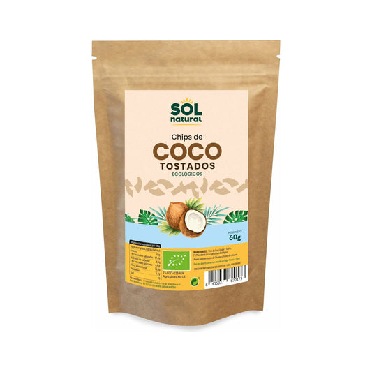 Chips de Coco Tostados Bio 60 gr | Sol Natural - Dietetica Ferrer