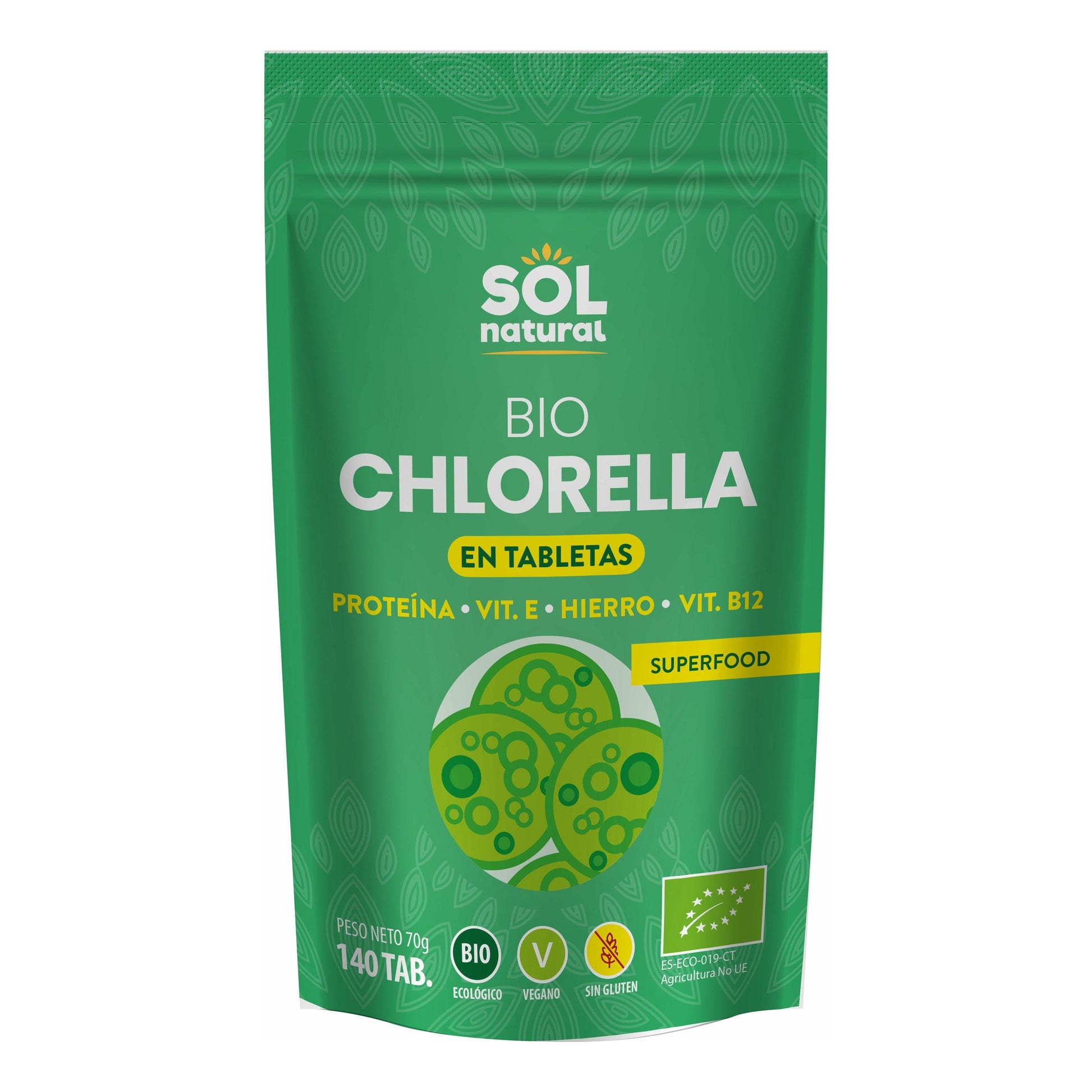 Chlorella Bio 140 Tabletas | Sol Natural - Dietetica Ferrer