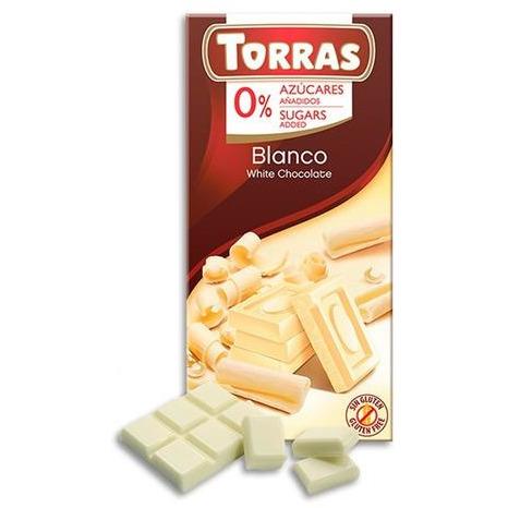 Chocolate Blanco Sin Azucar 75 gr | Torras - Dietetica Ferrer