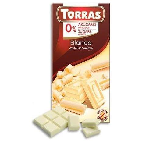 Chocolate Blanco Sin Azucar 75 gr | Torras - Dietetica Ferrer