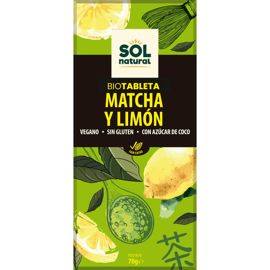 Chocolate Matcha y Limon 70 gr | Sol Natural - Dietetica Ferrer