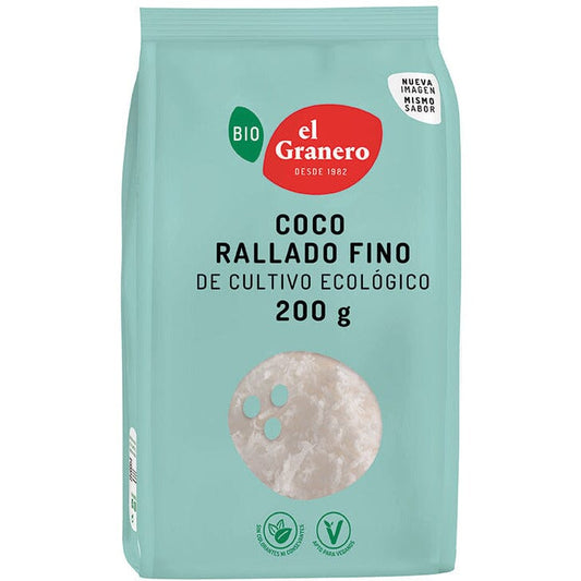 Coco Rallado Fino Bio 200 gr | El Granero Integral - Dietetica Ferrer