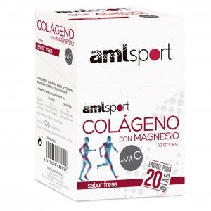 Colageno con Magnesio + Vitamina C Fresa 20 Sticks | AML Sport - Dietetica Ferrer