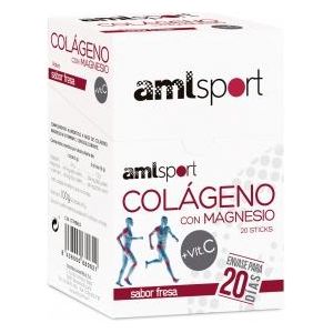 Colageno con Magnesio + Vitamina C Fresa 20 Sticks | AML Sport - Dietetica Ferrer