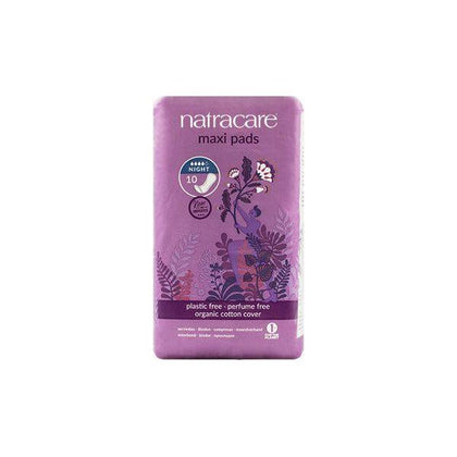 Compresa de noche Maxi Pads 10 unidades | Natracare - Dietetica Ferrer