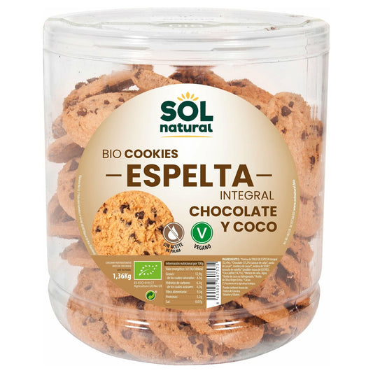 Cookies de Espelta Integral Con Coco y Chocolate Bio 1,36 Kg | Sol Natural - Dietetica Ferrer