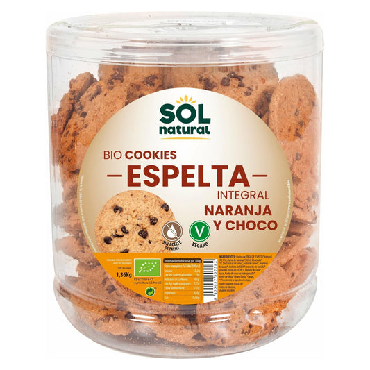 Cookies de Espelta Integral Con Naranja y Chocolate Bio 1,36 Kg | Sol Natural - Dietetica Ferrer