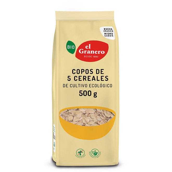 Copos de 5 Cereales Integrales Bio 500 gr | El Granero Integral - Dietetica Ferrer