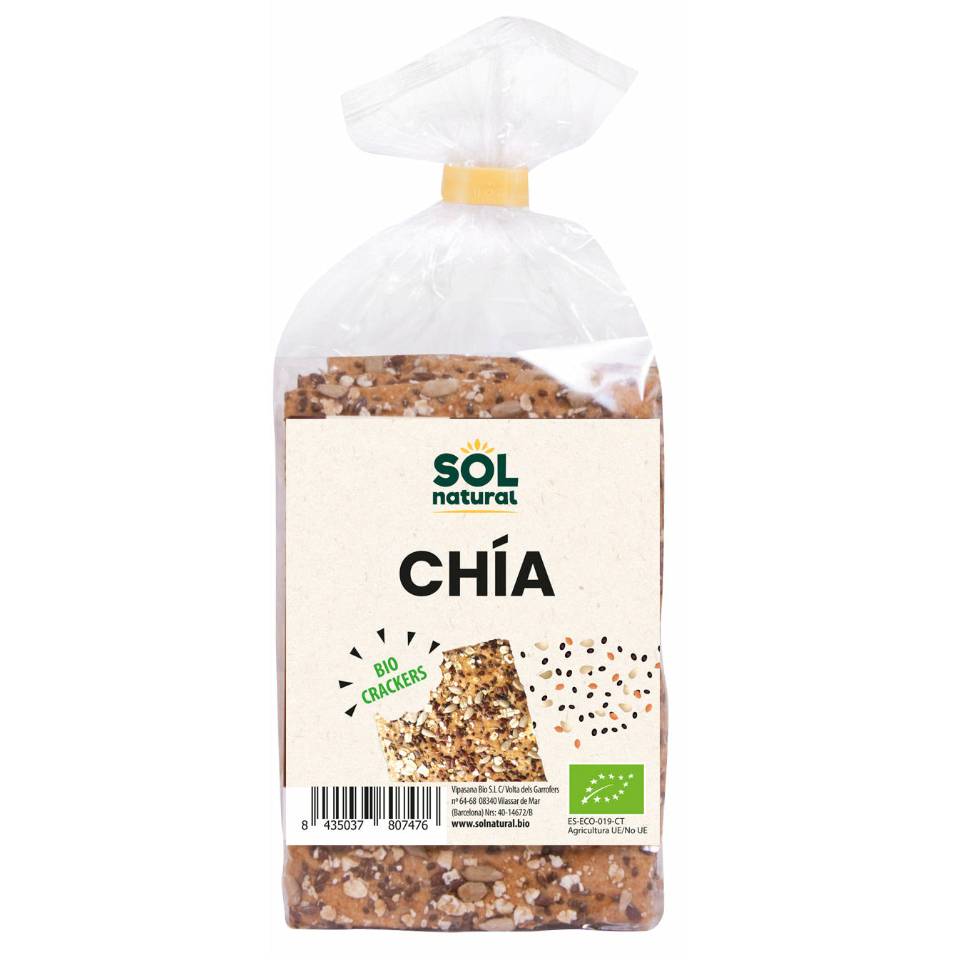 Crackers Con Semillas de Chia Bio 200 gr | Sol Natural - Dietetica Ferrer