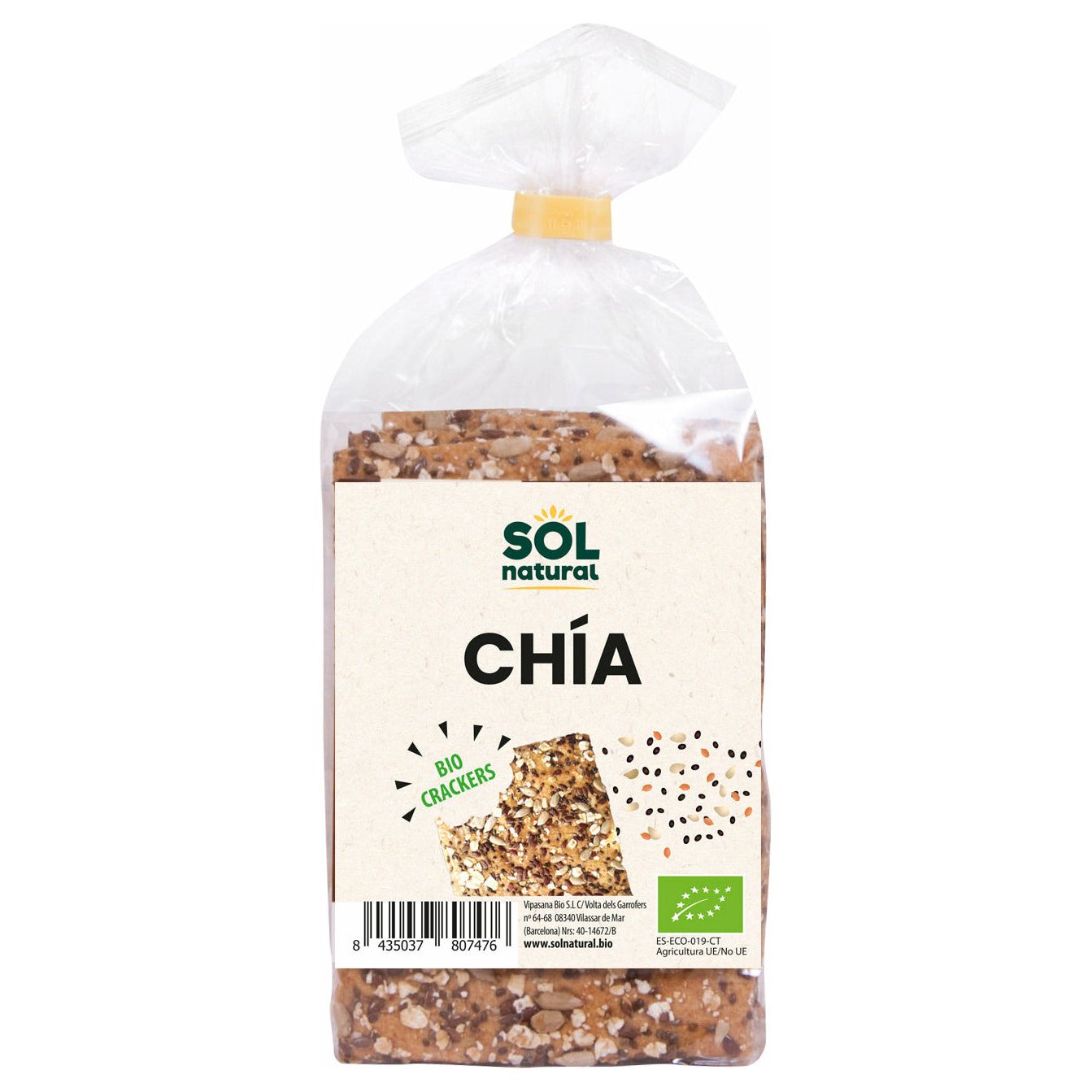 Crackers Con Semillas de Chia Bio 200 gr | Sol Natural - Dietetica Ferrer