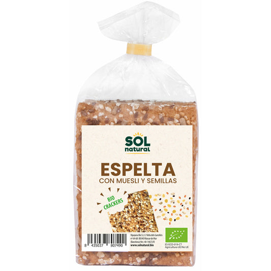 Crackers de Espelta Con Muesli y Semillas Bio 200 gr | Sol Natural - Dietetica Ferrer