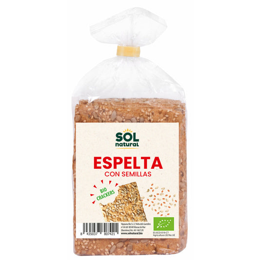 Crackers de Espelta y Semillas Bio 200 gr | Sol Natural - Dietetica Ferrer