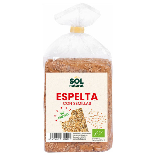 Crackers de Espelta y Semillas Bio 200 gr | Sol Natural - Dietetica Ferrer