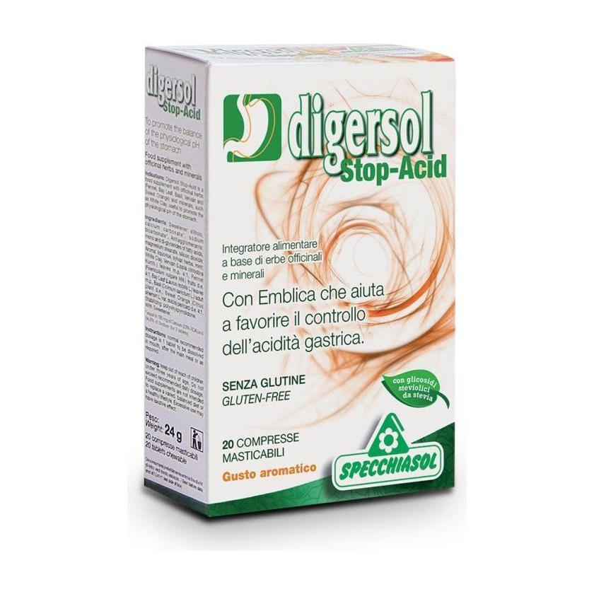 Digersol Stop-Acid 20 Comprimidos | Specchiasol - Dietetica Ferrer