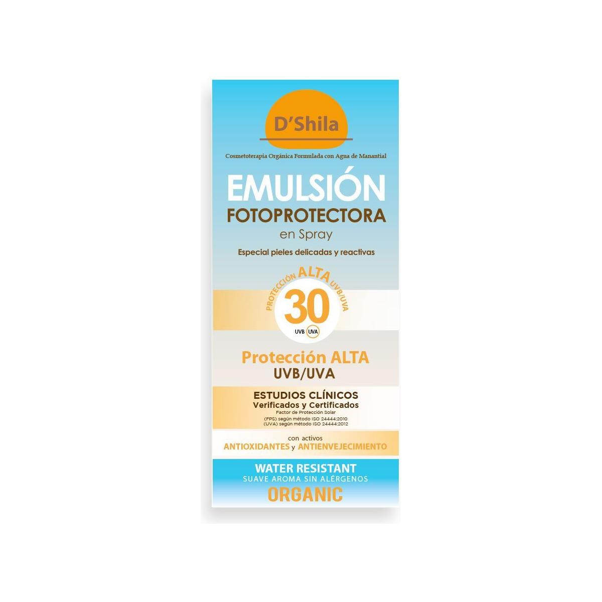 Emulsion Fotoprotectora Spray Spf 30 200 ml | DShila - Dietetica Ferrer