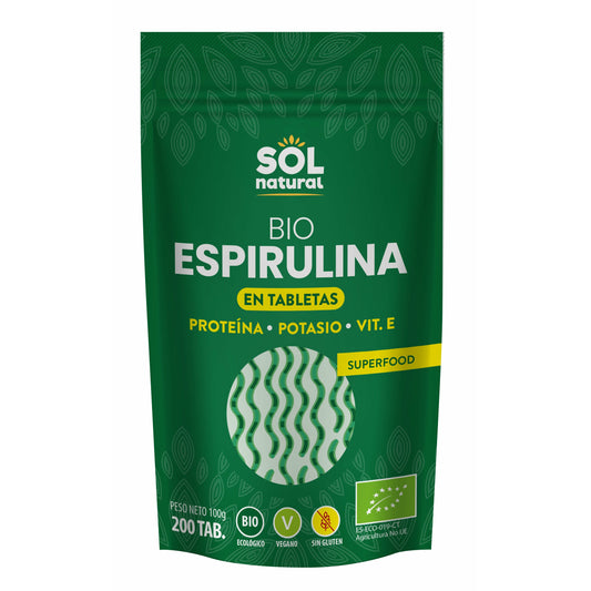 Espirulina Bio 200 Tabletas | Sol Natural - Dietetica Ferrer