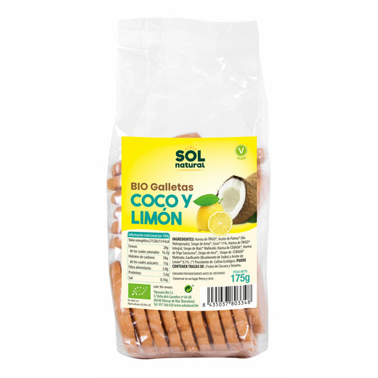 Galletas con Coco y Limon Bio 175 gr | Sol Natural - Dietetica Ferrer
