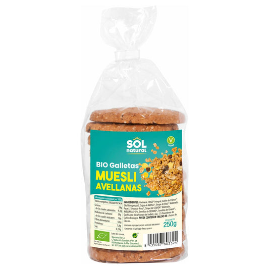 Galletas de Muesli con Avellanas Bio 250 gr | Sol Natural - Dietetica Ferrer