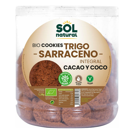 Galletas de Trigo Sarraceno Cacao y Coco Bio 175 gr | Sol Natural - Dietetica Ferrer