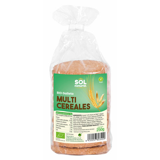 Galletas Multicereales Bio 250 gr | Sol Natural - Dietetica Ferrer