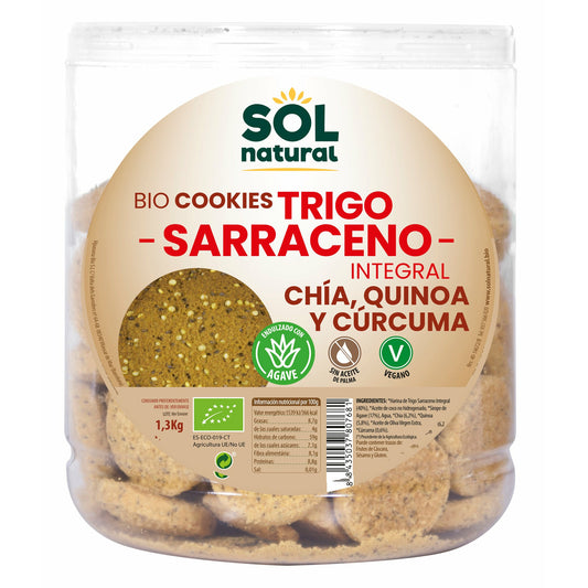 Galletas Trigo Sarraceno Chia Quinoa Curcuma 175 gr | Sol Natural - Dietetica Ferrer