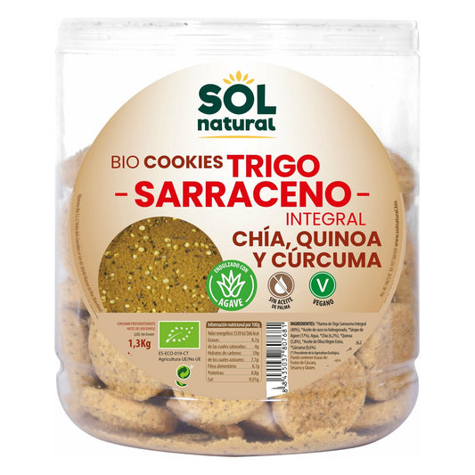 Galletas Trigo Sarraceno Chia Quinoa Curcuma 175 gr | Sol Natural - Dietetica Ferrer