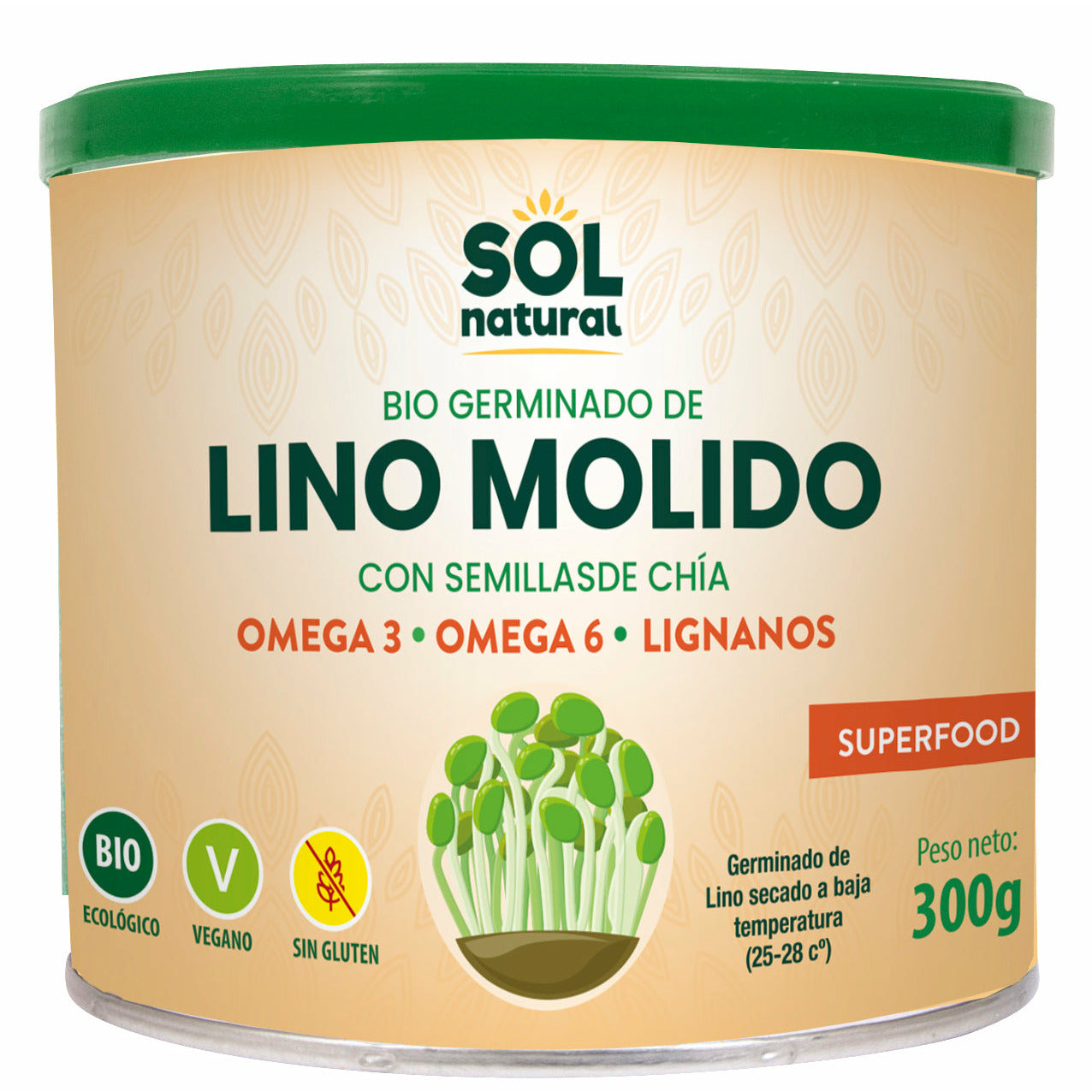 Germinado de Lino Molido Con Chia Bio 300 gr | Sol Natural - Dietetica Ferrer