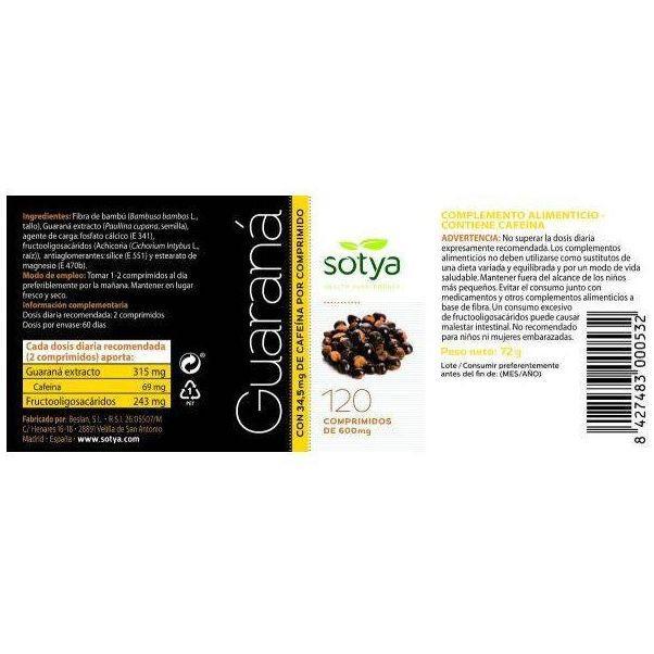 Guarana 120 Comprimidos | Sotya - Dietetica Ferrer