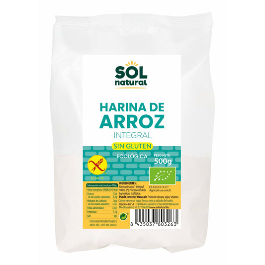 Harina de Arroz Integral sin Gluten Bio 500 gr | Sol Natural - Dietetica Ferrer