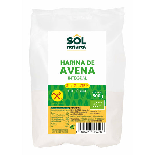 Harina de Avena Integral Sin Gluten Bio 500 gr | Sol Natural - Dietetica Ferrer