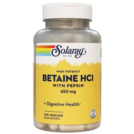Betaine HCL & Pepsina 180 cápsulas | Solaray - Dietetica Ferrer
