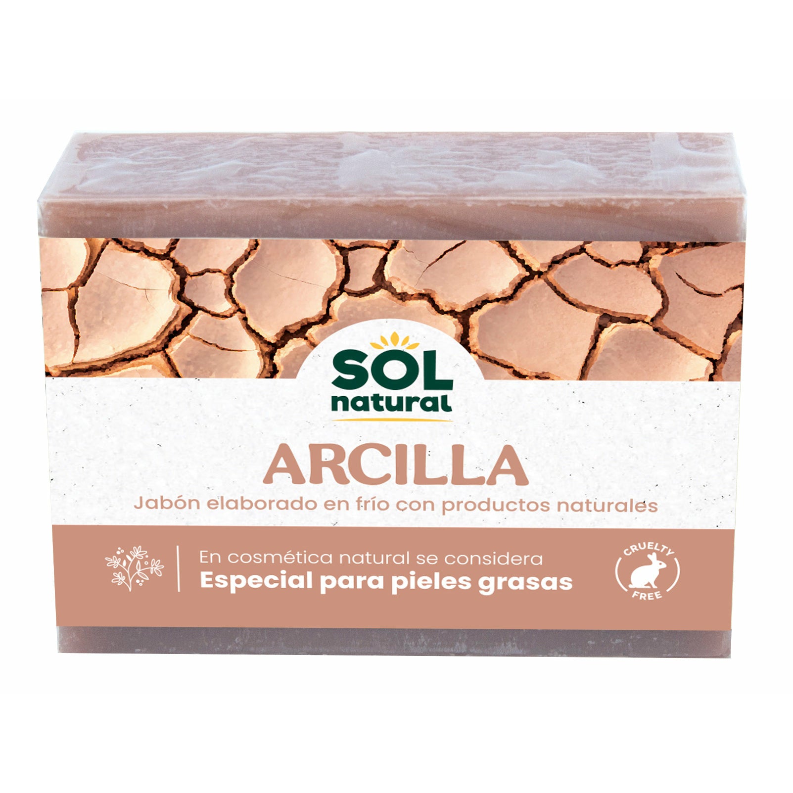 Jabon Natural de Arcilla 100 gr | Sol Natural - Dietetica Ferrer