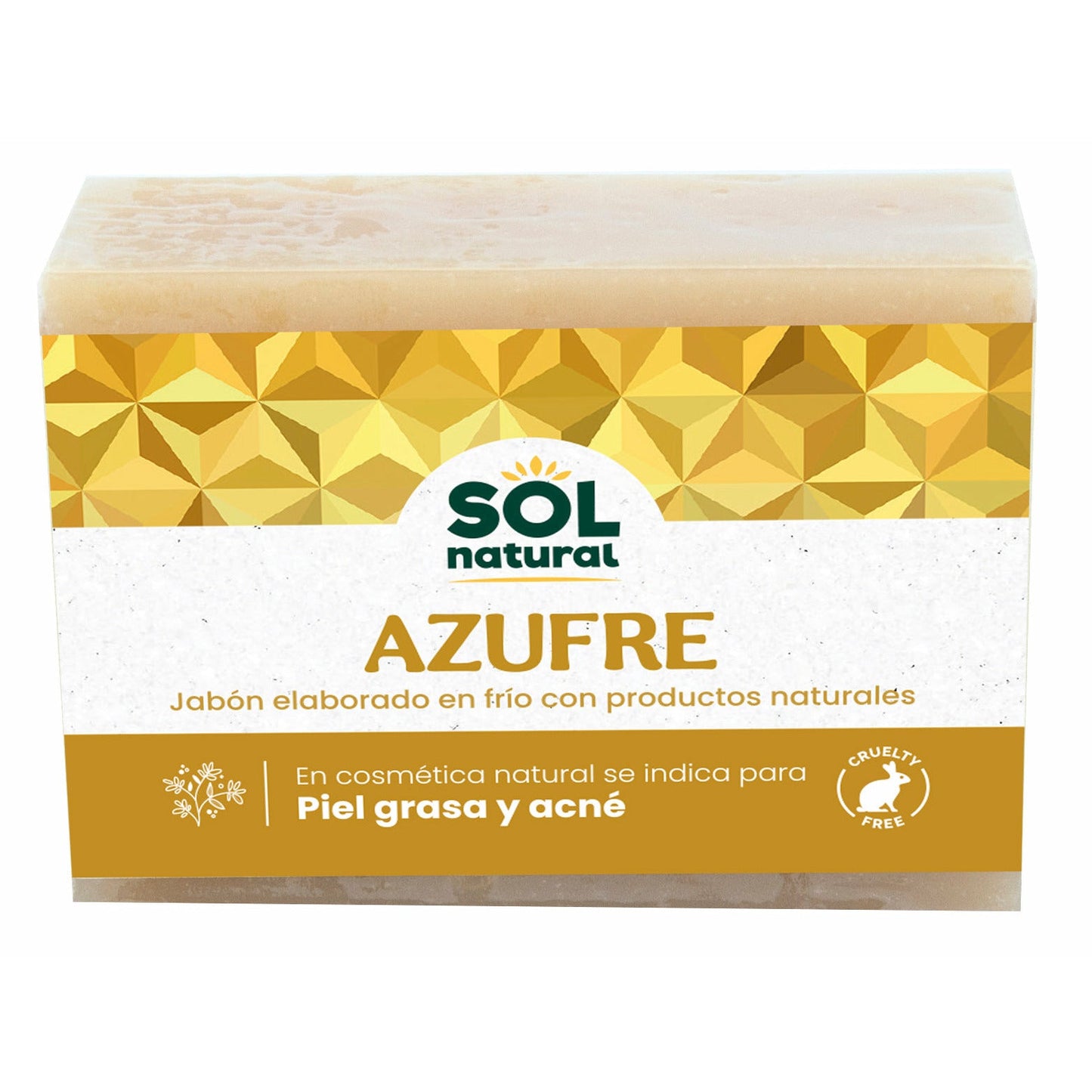Jabon Natural de Azufre 100 gr | Sol Natural - Dietetica Ferrer