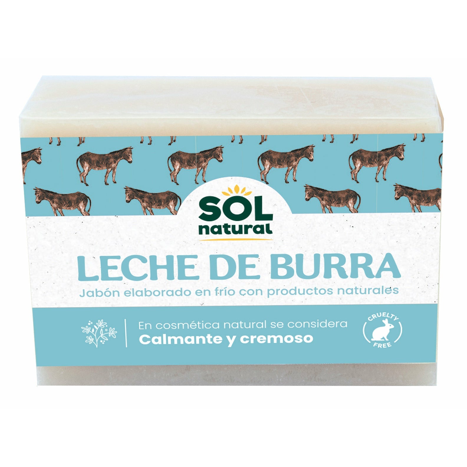 Jabon Natural de Leche de Burra 100 gr | Sol Natural - Dietetica Ferrer